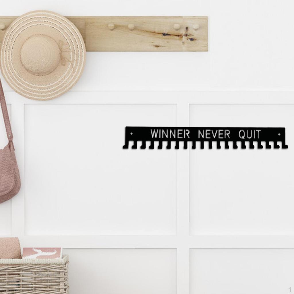 Medal Hanger Awards Holder 20 Hooks Metal Simple Sturdy Wall Mount Rack for Running Basketball Race