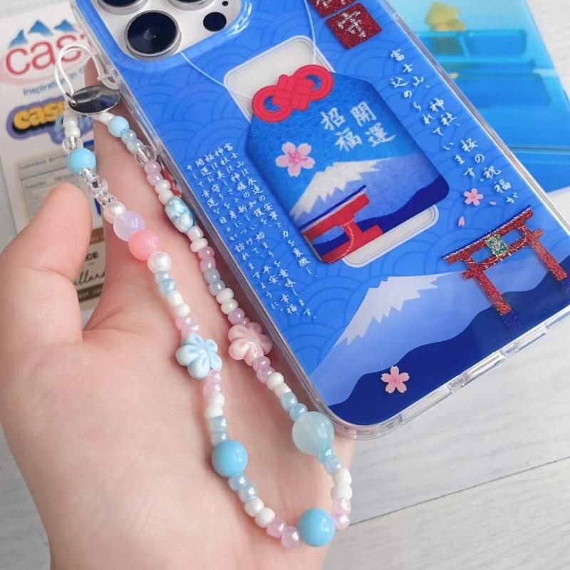Eye Catching Mobile Phone Chain Plastic Beaded Cellphone Lanyard For Women Girls Telephone Strap Jewelry Drop-resistant