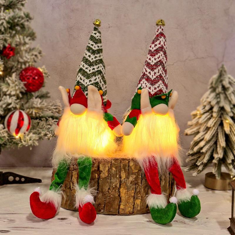 New Christmas Elf with Lights - Glowing Faceless Rudolph Doll Decoration