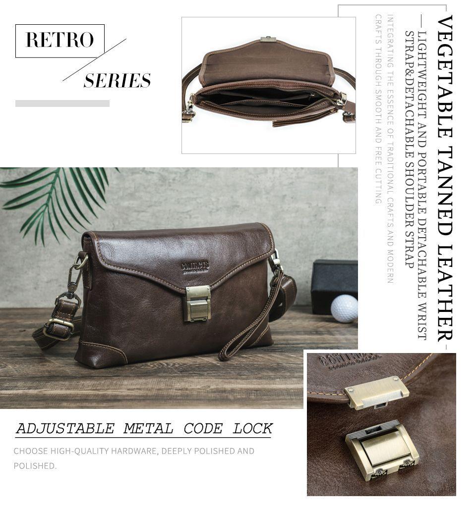 Fashion British Style Top Layer Cowhide Multifunctional High End Password Lock Handheld Baotou Layer Casual Leather Shoulder Bag