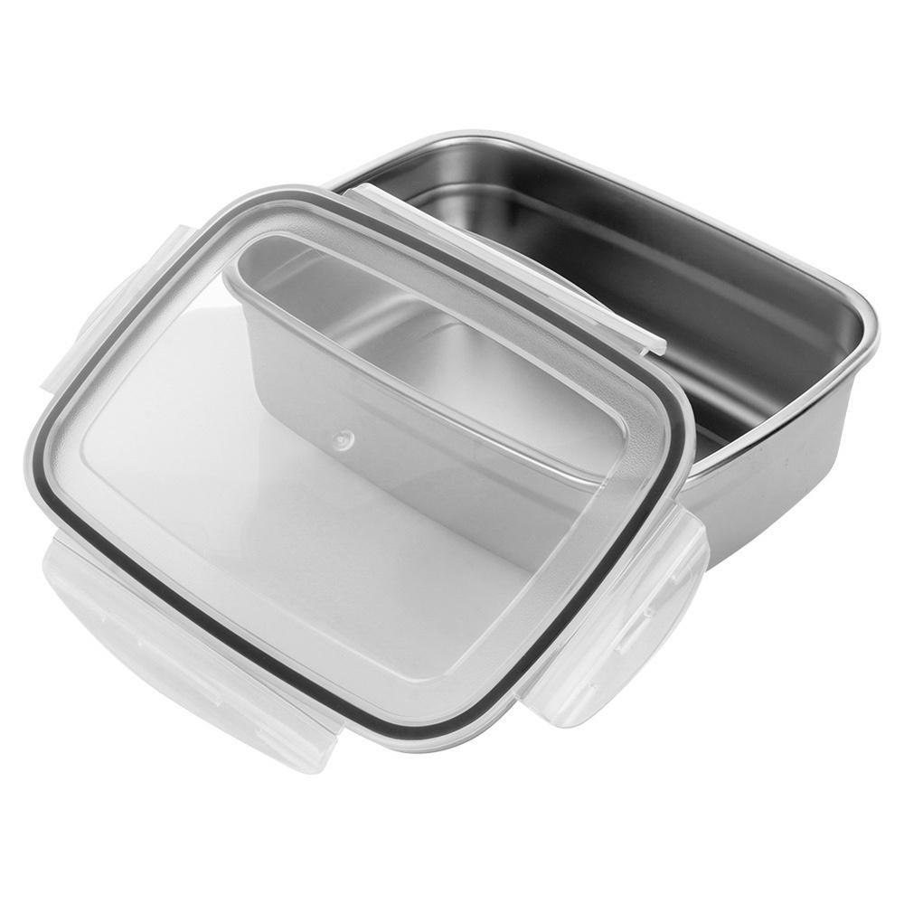 Pojemnik Na Żywność Obiad Kuchenny Stalowy Z Uszczelką Lunchbox 1,25L