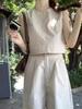 2026 Women's Casual Suit: Loose Vest Top & High-Waist Wide-Leg Shorts Two-Piece Set for Summer