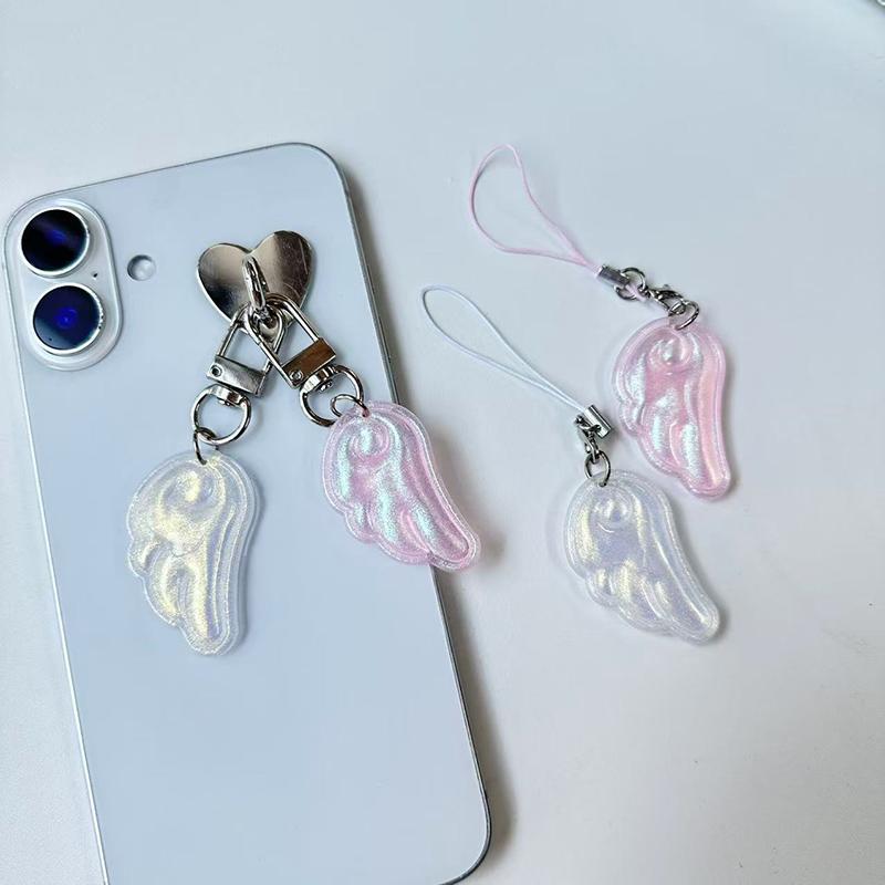 Y2K Niedliche Engelsflügel Schlüsselanhänger Anhänger Handy-Charm Handykette Vielseitige Taschen-Hängedekoration