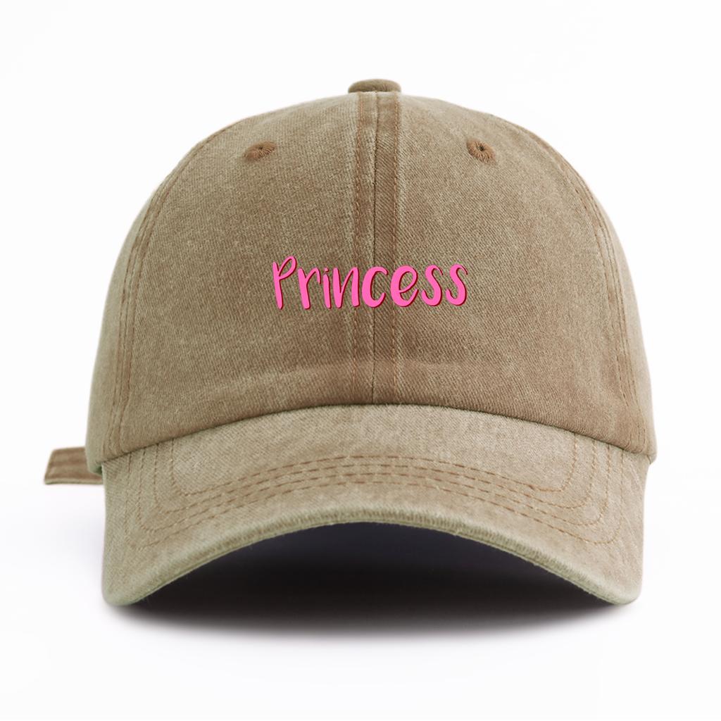 1pc Princess Print Washed Baseball Cap for Adults, Minimalist Retro Style Casual Soft Adjustable Dad Hat, Perfect As Gift