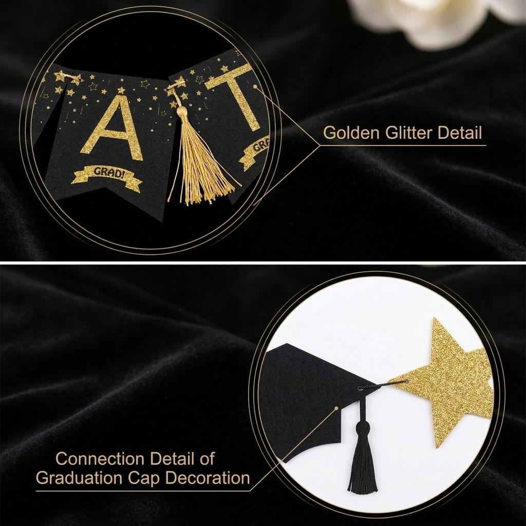 Graduation , Campus Graduation Decorations, Party Graduation Celebration Flag Paper Flower Ball Whirlwind Hanging Decorations Set, Indoor Dining Party
