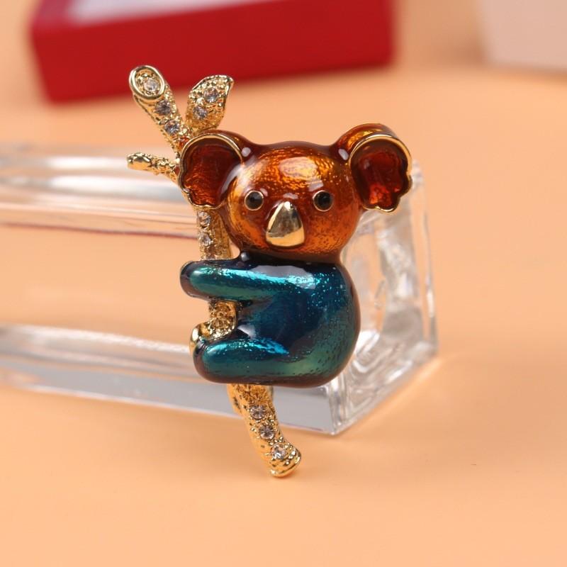 Retro Koala Brooch Alloy Animal Pendant Jewelry Decoration For Gift And Fashion