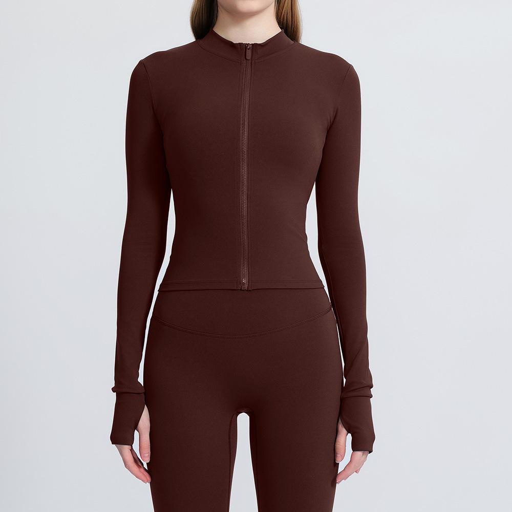 Women's Quick-Dry Yoga Jacket - Breathable, Tight Fit, Long Sleeve Fitness Top