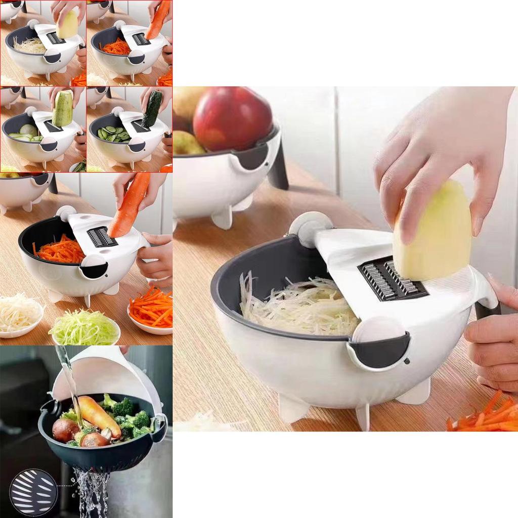 Multifunction Vegetable Chopper With Drain Basket For Home Kitchen Food Prep
