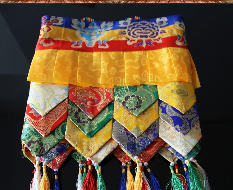 Tibetan-Style Eight Auspicious Symbols Drapery for Wall and Table Decoration