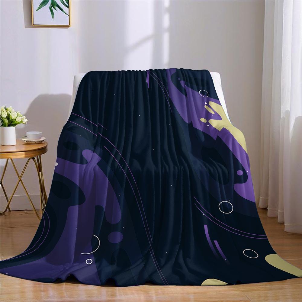 Cosmic Purple Swirl Flannel Blanket Warm Soft Halloween Christmas Couch Warm Cozy Decorative Decor Gift for All Season