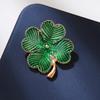Tide Pins Temperament Vintage Lucky Four-leaf Clover Brooches Female Exquisite Enamel Corsage Designer Brooch Mini Perfect Gift for Couples