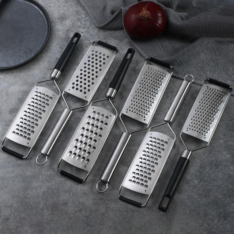 Multi-purpose Food Grater with Handle, Cheese Graters for Kitchen, Slicer for Vegetable Fruit and Chocolate, 304 Stainless Steel