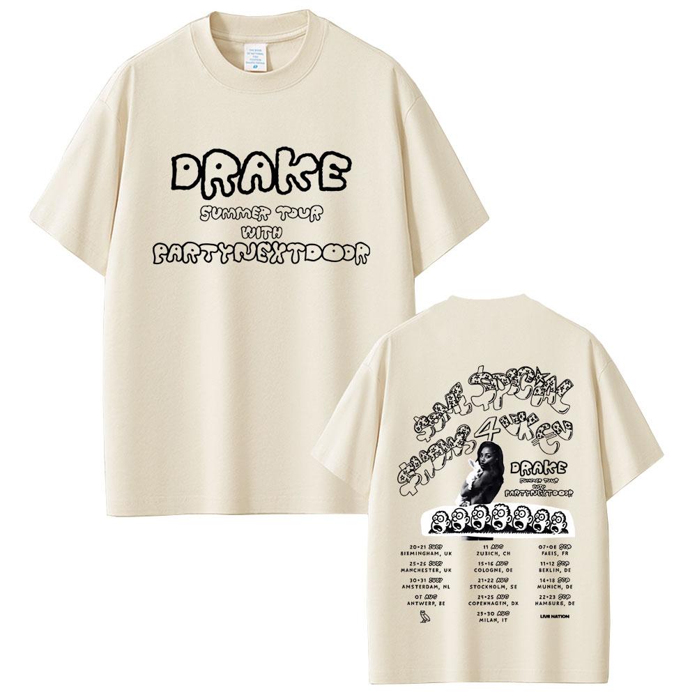 Tricou Rapper Drake Turneu Europa cu Partynextdoor 2025 SSS4U Some Sexy Songs 4 U tricouri Bărbați Femei Hip Hop Fashion Tricouri