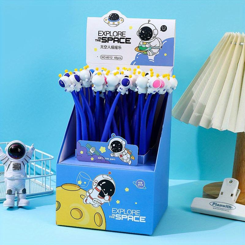 

Back to school season 48pcs 0.5mm creative cartoon astronaut shakes neutral pen soft glue astronaut gift pen signature pen stationery Random style 48pcs
