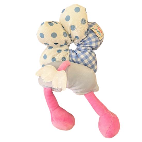 Hair Tie with Sufficient Elasticity Dot Print Lace Splicing Hair Flower Butt Design Hair Tope Buns Ponytails Half-Tied Hair Scrunchie