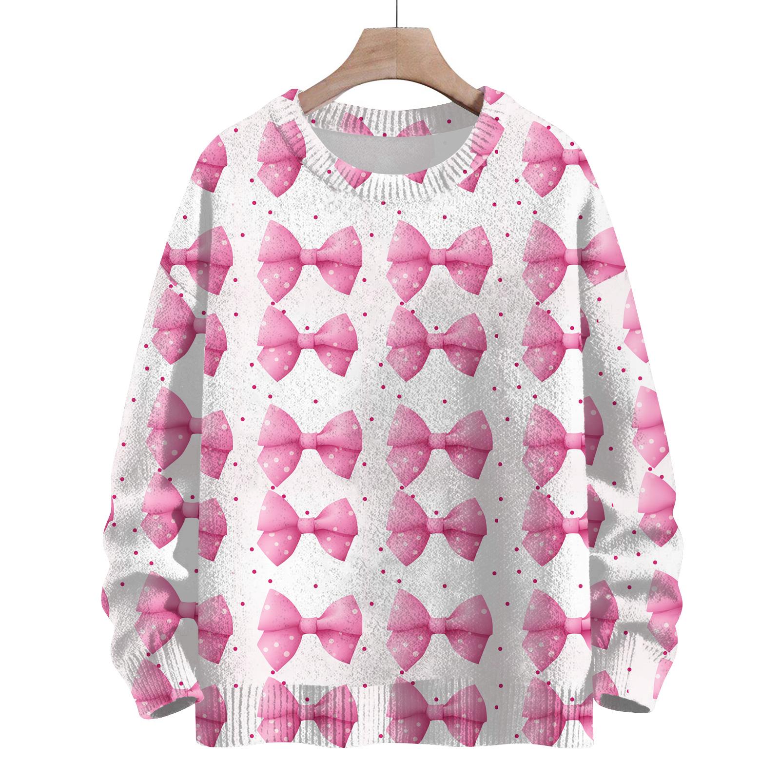 

Женский повседневный свитер из шерсти с длинным рукавом и бантом, осенний, для отпуска, пуловер с длинным рукавом XL