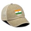 Indien Flaggenaufdruck Verstellbare Baseballkappe, Patriotische Damenmütze Passform Sonnenschutz Polyester Retro Snapback Mesh-Kappe