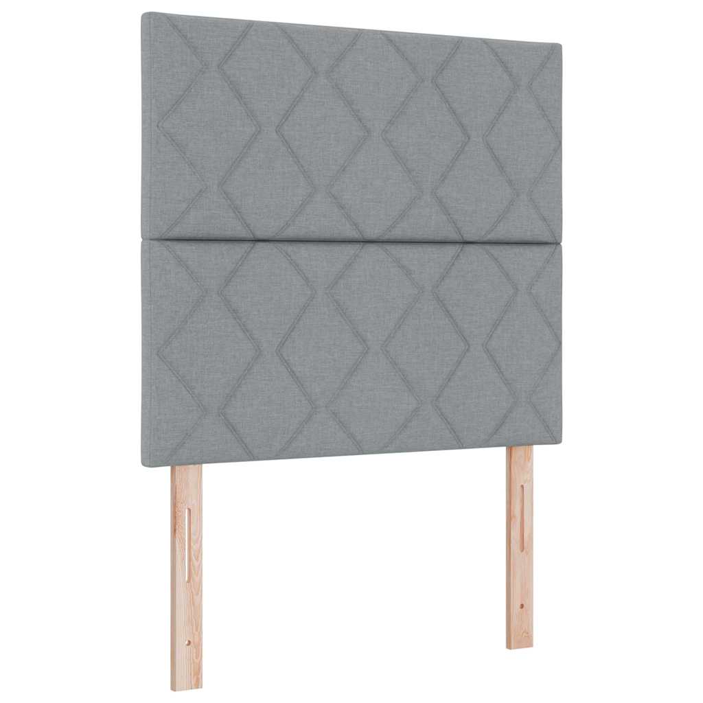 Bed Frame with Headboard Light Grey 100 x 200 cm Fabric