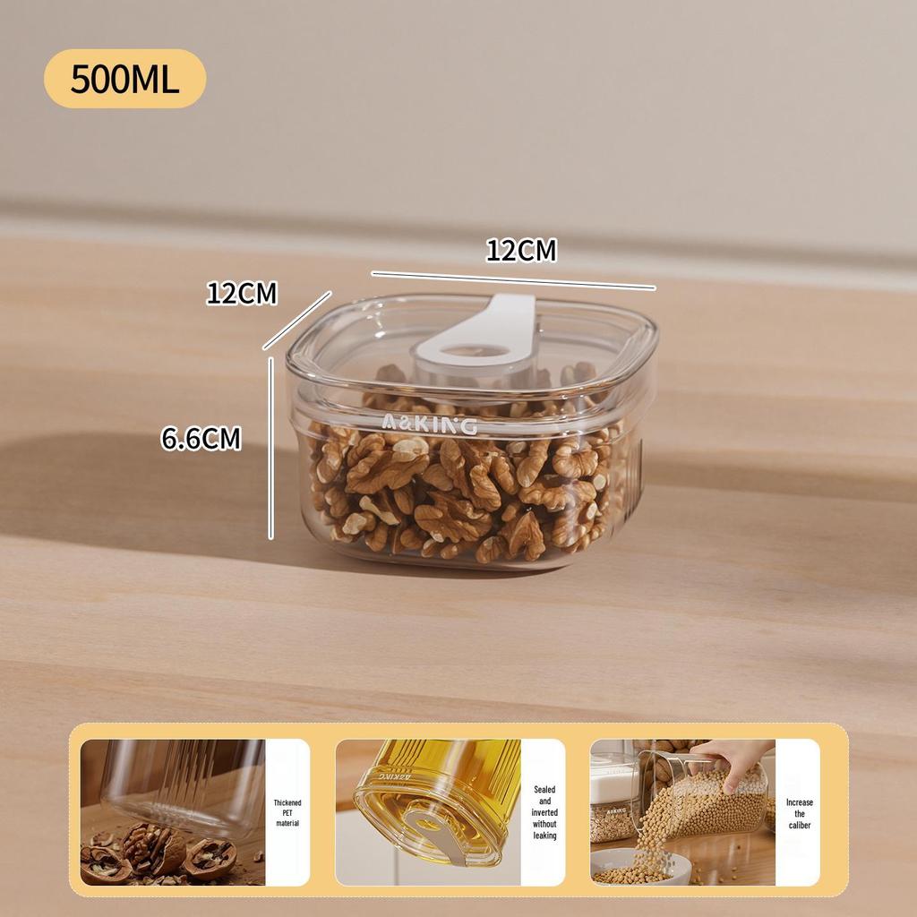 Transparent Kitchen Storage Jar for Food: Beans, Grains, Cereal