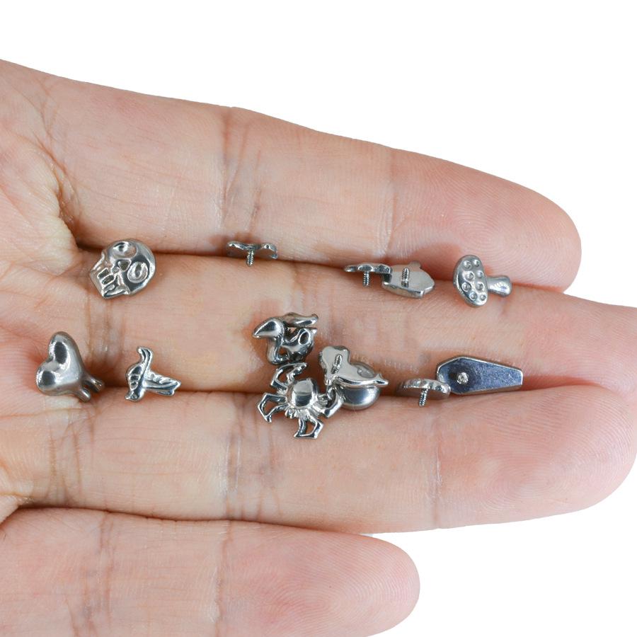 Titanium Alloy Heart and Fox Pigeon Cartilage & Tragus Piercing Studs