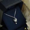Yi Xuan Iridescent Moonstone Star & Moon Necklace - 2025 Clavicle Chain Fashion.