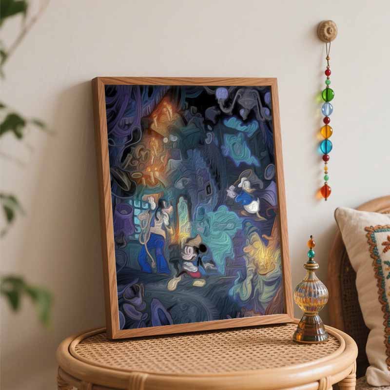 Disney Mickey Mouse Goofy Donald Duck Mystery Adventure Oil Paint Digital Painting Art Kit Handmade DIY Painting Kit Home Decor