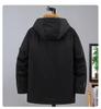 Men's Plus Size 2023 Trendy Mid-Length Cotton Jacket - Winter Warm Hooded Korean Style Workwear