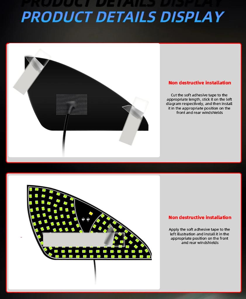 Universal Car LED Dynamic Eye Light Plug and Play Rear Window USB Plug Light Animated Eye Atmosphere Light Auto Accessories 2Pcs