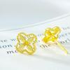 S925 Sterling Silver Four-Leaf Clover Stud Earrings with 18K Gold-Plated Needles - Luxury Feel and Elegant Design