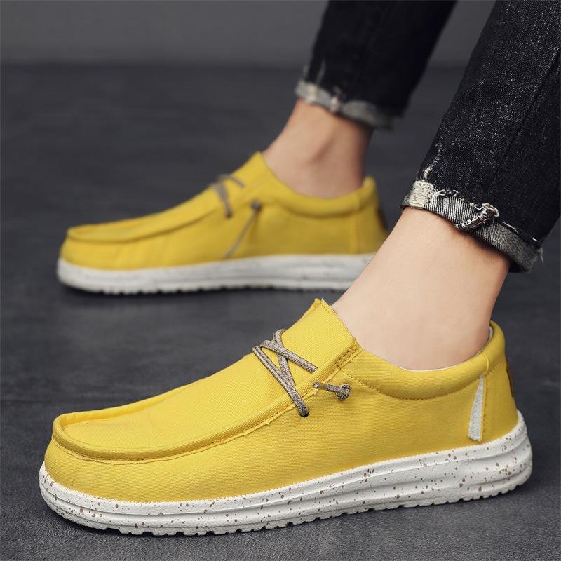 Men's Shoes Large Size Lazy Doudou Shoes Low-top Foot Cover Breathable Casual Loafers Trendy Old Beijing Canvas Shoes