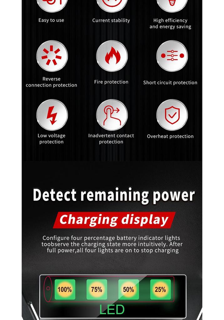 12V 2A Car and Motorcycle Battery Charger