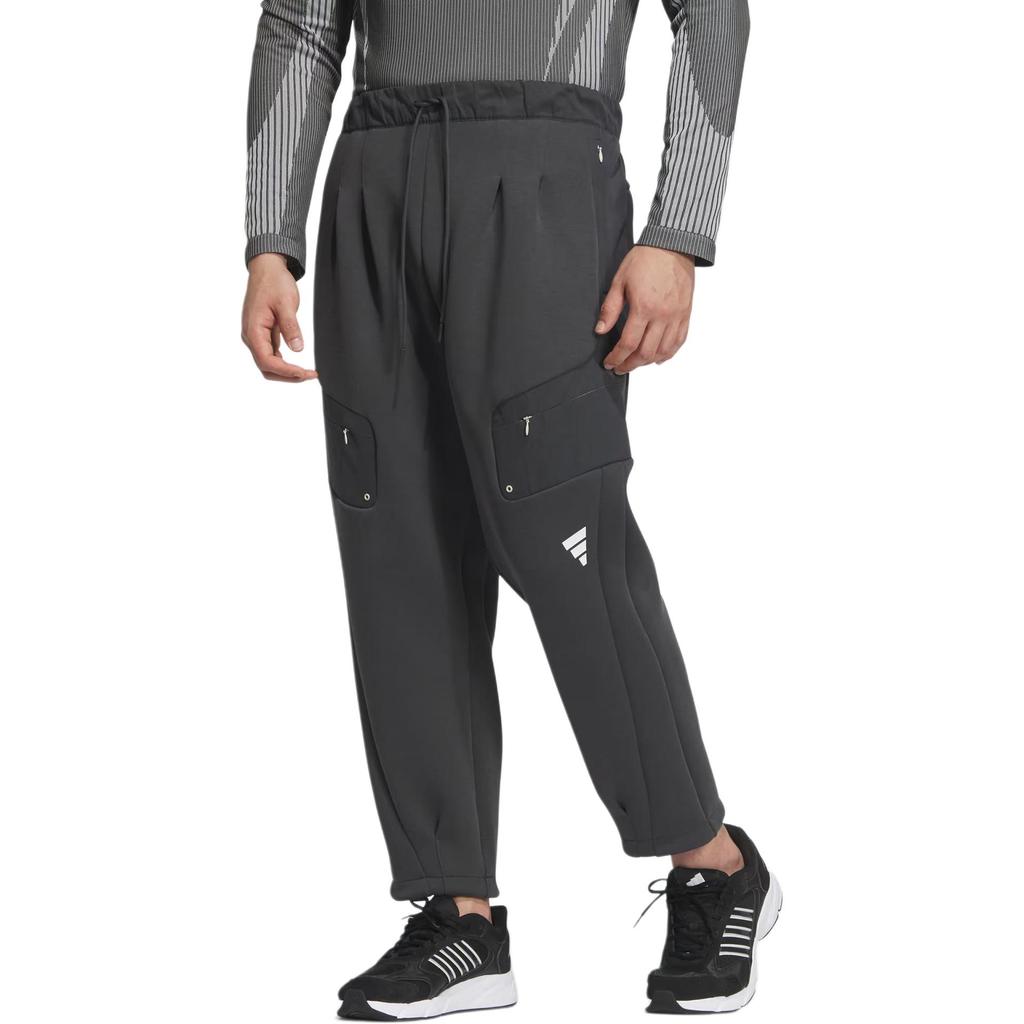 Adidas FW24 FUSTL P KN PT3 Solid Color Fashion Lace-Up Sports Comfortable Casual Pants Men Bottoms Carbon-Black JM6179