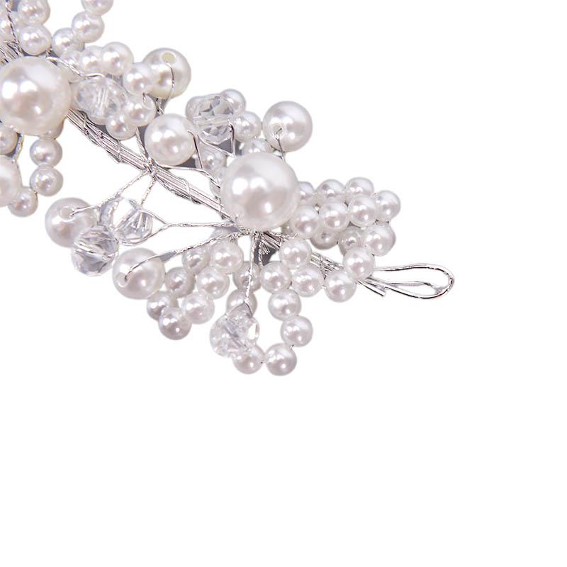 Bridal Wedding Headband Crystal Flower Tiara Crown Pearl Rhinestone Hair Band