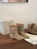 Inner height increase and thin short boots autumn and winter new simple design retro pleated stacking boots short boots