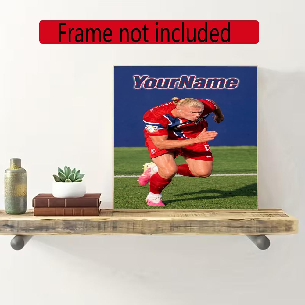 Haaland Customize Your Name Diamond Painting Round Diamond Diy Frameless Holiday Artwork Suitable For Home Office Wall Decoration