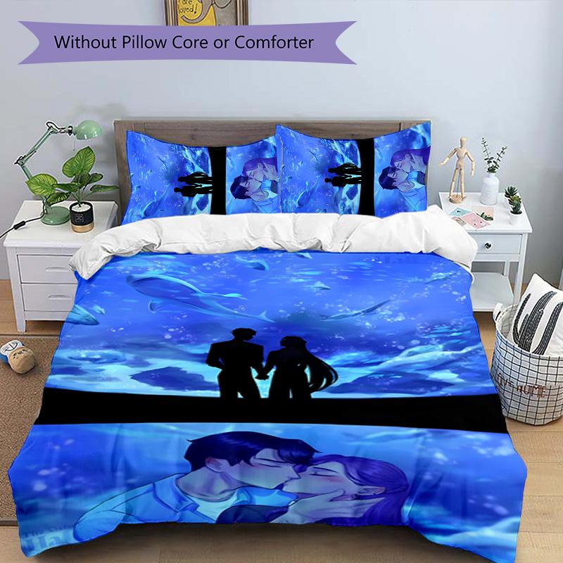Set Biancheria da Letto KPOP Hunter 3 Pezzi Copripiumino Chiusura Include 1 Copripiumino & 2 Federe per Tutte le Stagioni Camera da Letto Casa Arredamento Stanza del Dormitorio