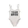 Gold Letter 'Team Bride' Backless One-Piece Swimsuit