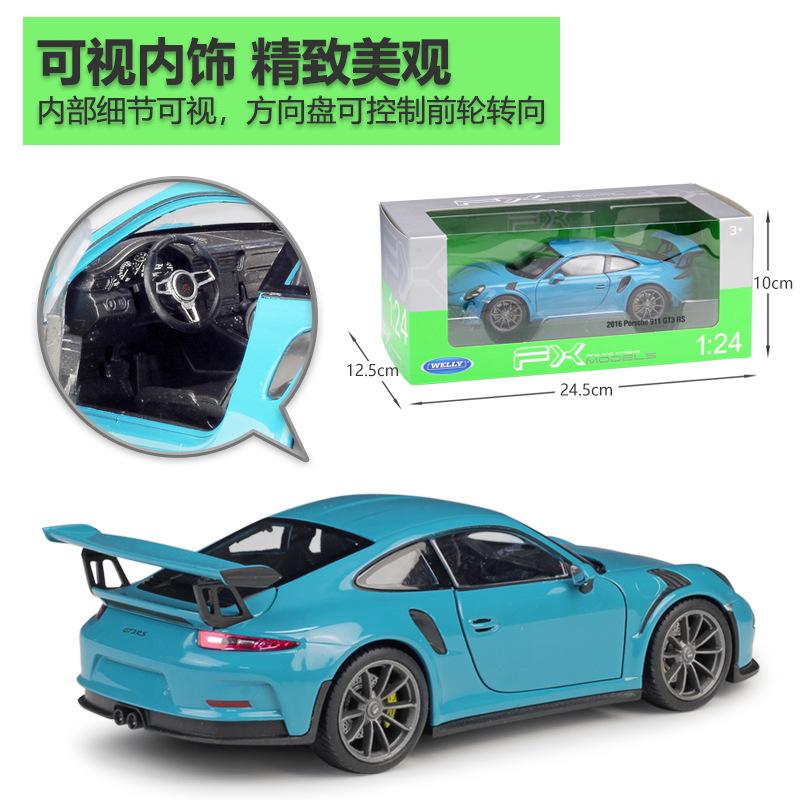WELLY 1:24 Porsche 911 GT3 RS Alloy Sports Car Model Diecast Metal Toy Racing Car Model High Simulation Collection Children Gift