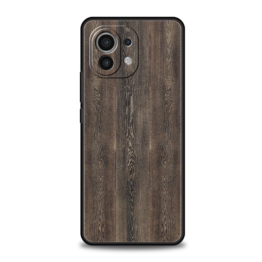 Carved Wood Phone Case For Xiaomi Poco X3 NFC M3 M4 F4 X4 Pro 5G F3 GT Mi 12 11T 10 9T 10T Lite 11 Ultra Silicon Black Cover