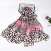 Women's Versatile Silk Leopard Print Scarf - Elegant, Fashionable Dual-Use Shawl for Autumn/Winter