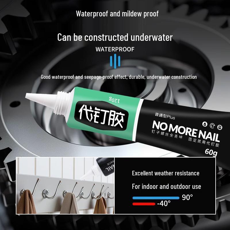 Intro Offer: Quick-Dry, High Viscosity Adhesive - 5 Sticks, Nail-Free, Double-Sided Wall Tape