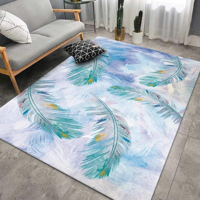 Household Large Carpet for Living Room Modern Geometric Feather Floor Mat Coffee Table Sofa Bedroom Bedside Area Rug Home Decor