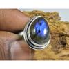 Natural Blue Labradorite Gemstone 925 Solid Sterling Silver Ring Size US-8.5 PG-129