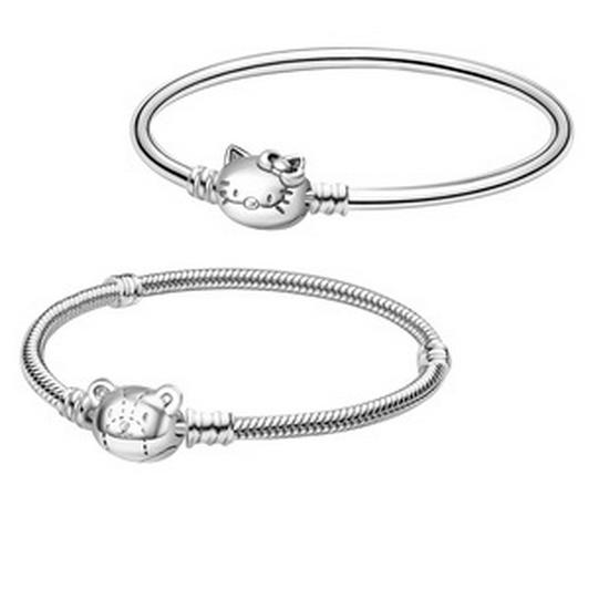 Bracciale Charm Daruma Rosso in Argento Sterling 925 per Donna - Perla di Cartone Animato Auspicioso