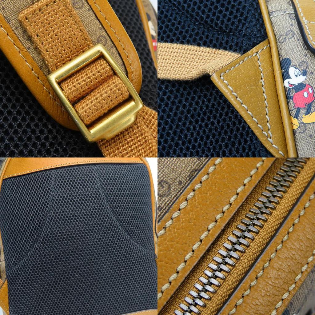 Used GUCCI Backpack Â· Daypack Small backpack 552884 GG Supreme Canvas Brown Camel Mickey Mouse