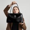 Echte Ledertasche Damen Weiches Vollnarbiges Kalbsleder Große Kapazität Schulter mit Schloss Retro-Stil Täglich