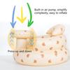 Infants Swim Training Chair Inflatable and Foldable Baby Bath Stool Cartoon Bear Pattern Baby Play Pool Sitting Chair
