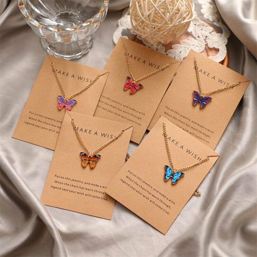 Fashion Latest Stylish Butterfly Jewellery Necklace Set for Women Pendant Necklace Gifts for Girls