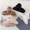 Solid Fluffy Cross Hair Claw For Women Girls Sweet Hair Ornament Plush Headband Hair Claw Clip Hairpin Hair Accessories