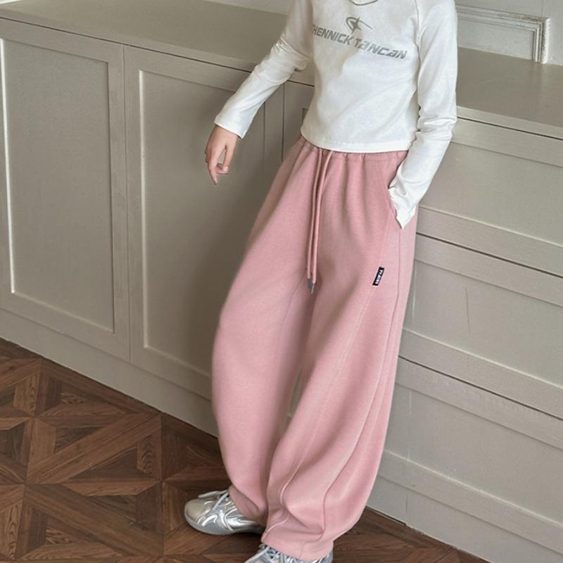 

Повседневные брюки для девочек на весну и осень. Детские стильные брюки. Детские свободные широкие брюки среднего и большого размера. 150 розовый